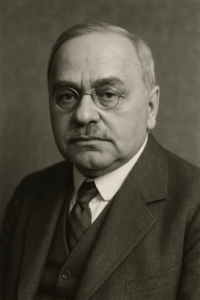 A black and white image of Alfred Adler. 